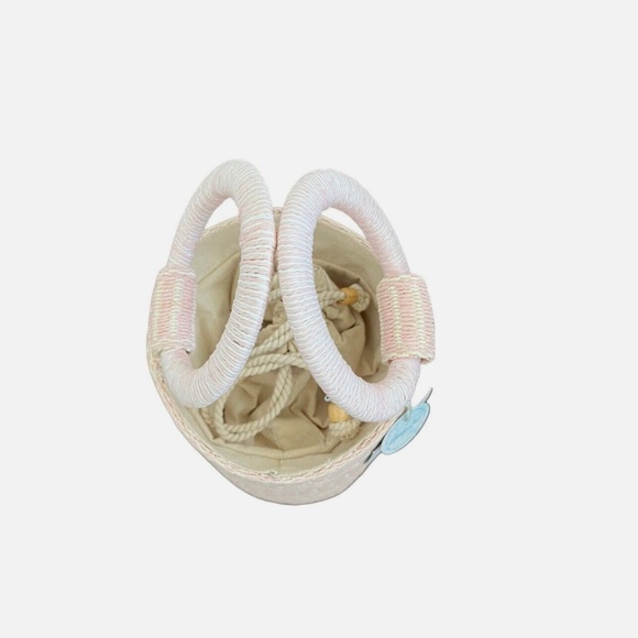 SIGRID OLSEN Woven Pink & Cream Bucket Handbag Purse Tote Beach Fashion NWT - Picture 14 of 14